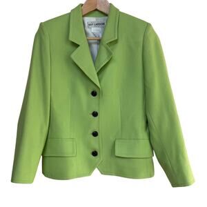 Vintage Green Jacket Womens 36 US 4 Guy Laroche Boutique Paris Lime Blazer 1970s
